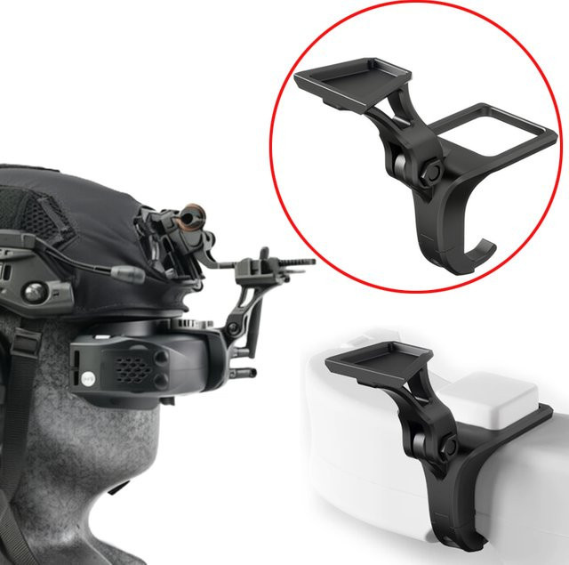 SKYZZONE 04X PRO FPV-Flugbrille Helmadapterhalterung aus CNC-Aluminiumlegierung in Schwarz, kompatibel mit Wilcox L4G24 - Bild 1