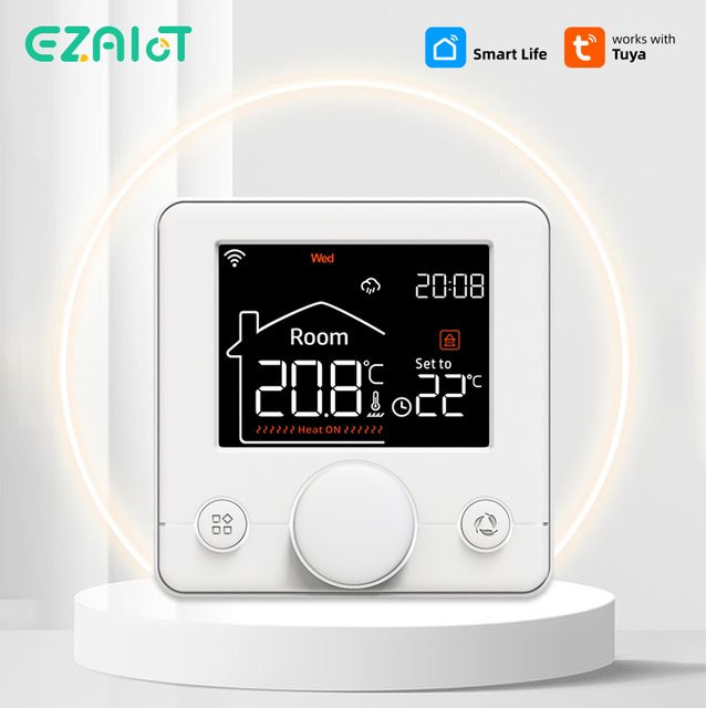 EZAIOT WiFi Tuya Smart Thermostat in Weiß zur Steuerung von Elektro-, Wasser- und Gasheizungen mit Google Home und Alexa Unterstützung - Bild 1