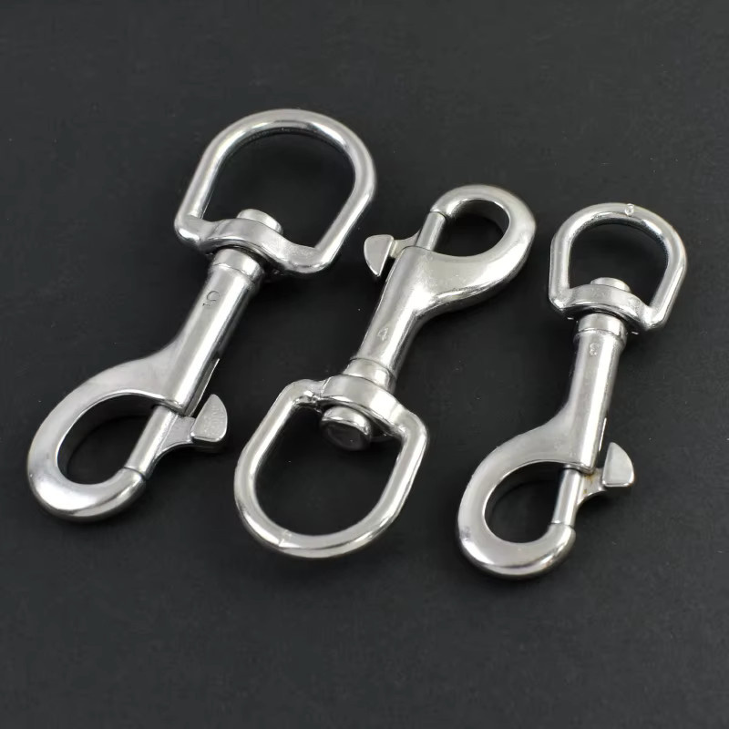 Meetee Drehbarer Karabinerhaken aus Edelstahl 304, einseitige Metallschnalle für Hundeleinen, Riemen und Schlüsselanhänger - Bild 2