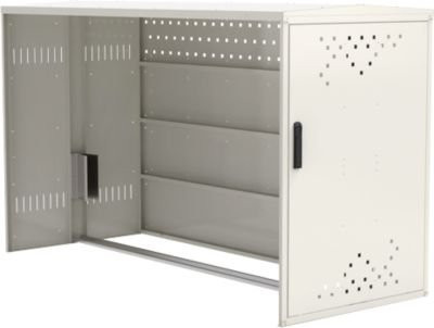 Anbausatz mit Seitenwand für Fahrradgarage BikeBox 1 G mit Giebeldach, grauweiß RAL 9002 - Bild 1