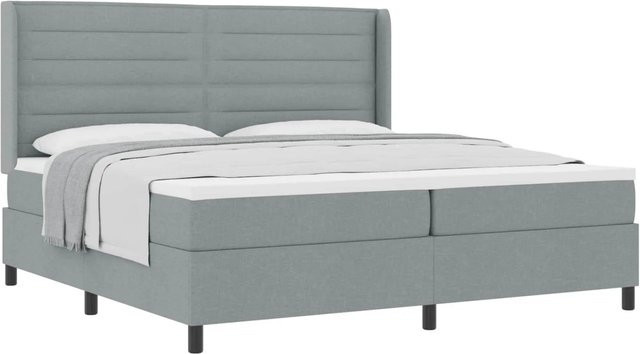 vidaXL Boxspringbett mit Matratze in Grau, B/T/H: 200 x 200 x 203 cm - Bild 1