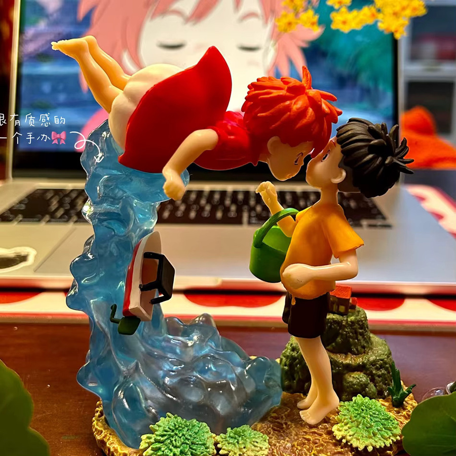 Bandai Anime-Figur Ponyo trifft Sosuke aus Ponyo auf der Klippe, Sammlerornament, Höhe: 15 cm - Bild 2