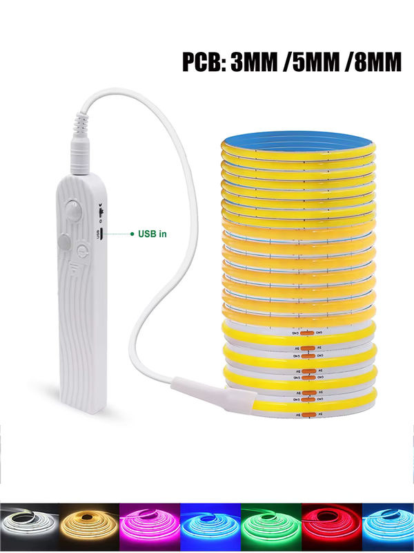 HEGEHE COB LED Bewegungsmelder-Streifen, batteriebetriebenes flexibles Bandseil für Schrankleuchten, erhältlich in Grün, Weiß, Blau, Rosa und Gelb - Bild 7
