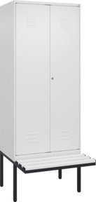 C+P Spind Classic PLUS Garderobenschrank mit Sitzbank, 2 Abteile, Schwarz-Weiß, B/T/H: 212 x 80 x 81,5 cm - Bild 1