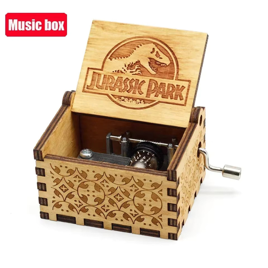 Bandai Jurassic Park Spieluhr, Dinosaurier, Holz - Bild 3