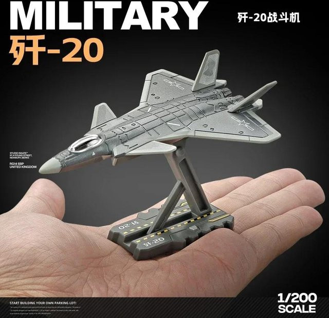 Linyi toy car J-20 Jäger Y20 Transport Flugzeugmodell, Metall, Grau, ab 14 Jahre - Bild 1