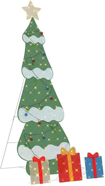 vidaXL Beleuchteter Weihnachtsbaum mit 3 Geschenkboxen in 2D Warmweiß 42019619 - Bild 1