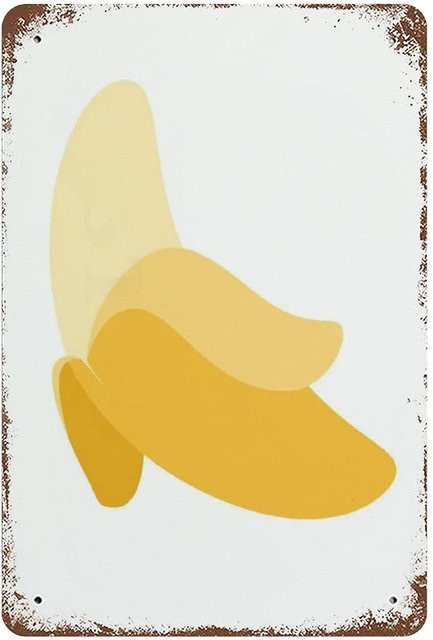 Dreacoss Metallblechschild Bananen Retro-Stil Wandkunst Gelb B: 20,0 cm, H: 14,0 cm - Bild 1