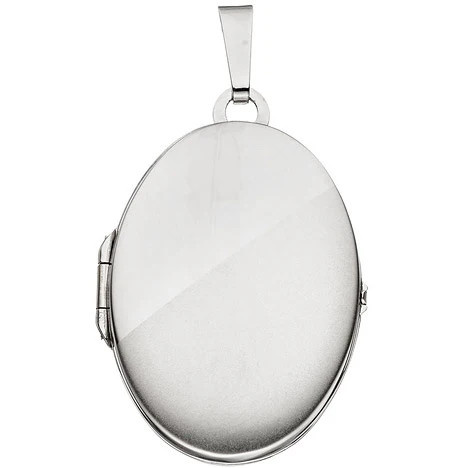 Colfem Anhänger Medaillon oval, 585 Weißgold, mattiert, Unisex - Bild 1