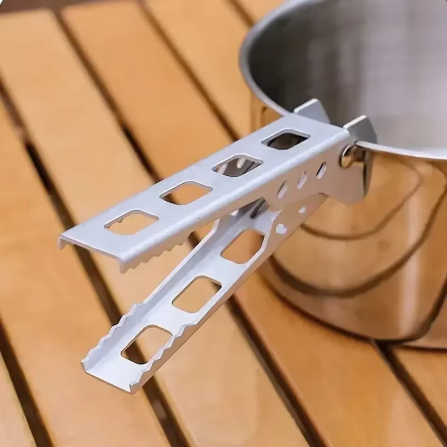LISM Camping Topfgriff aus Aluminiumlegierung in Silber als tragbarer Schüssel- und Pfannengreifer für Outdoor und Küche - Bild 2