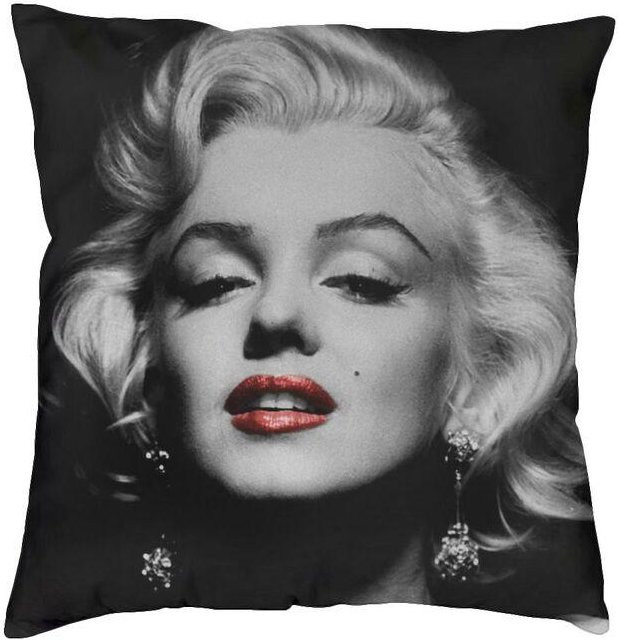 RRR Home Pop Art Dekokissenbezug Marilyn Monroe Design in Schwarz, B/T/H: 45 x 45 x 0 cm - Bild 1