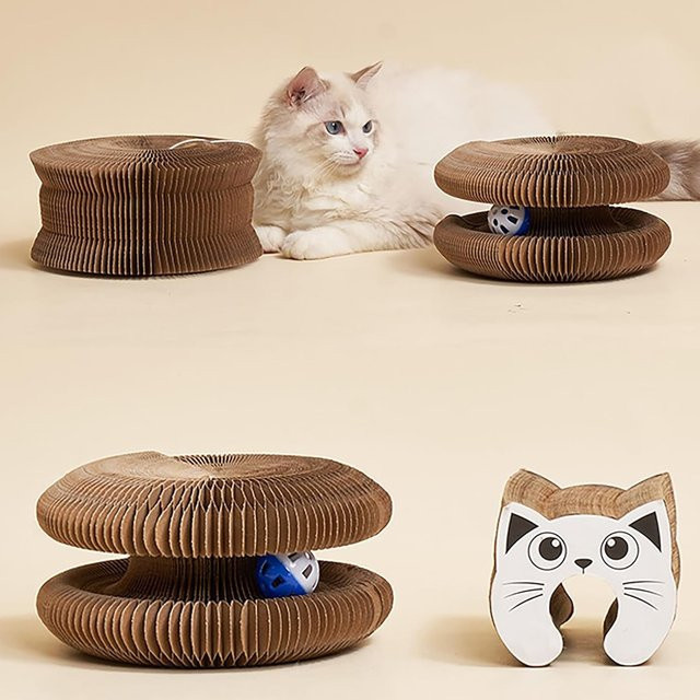 Kitty Kurlz Magisches Katzenkratzbrett, Interaktives Katzenballspielzeug - Bild 1
