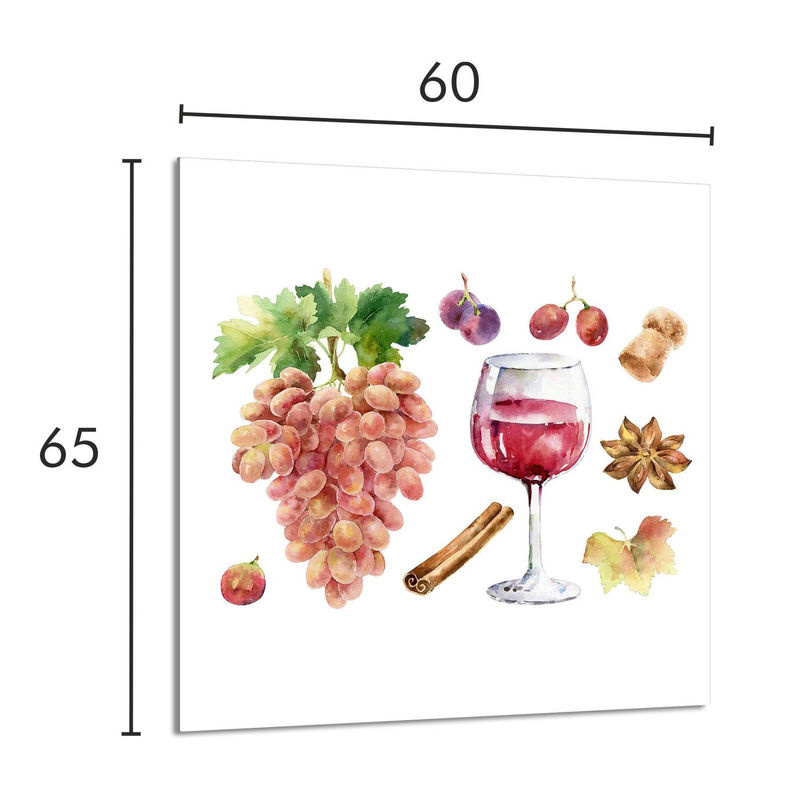 Modernes Glaspaneel für die Küche mit floralem Design in Rot und Mehrfarbig, B: 60 cm, H: 65 cm - Bild 4