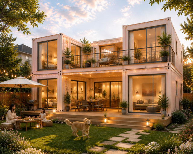 Modernes modulares Wohnhaus mit Stahlrahmen und kompletter Innenausstattung in Weiß - Bild 1
