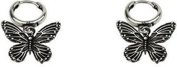 Hoop Ohrringe Schmetterling, Messing, Silber, Damen - Bild 1