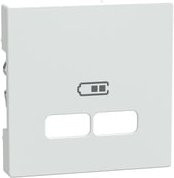 Merten Zentralplatte polarweiß glänzend für USB Ladestation Einsatz Typ MEG4367-0319 - Bild 1