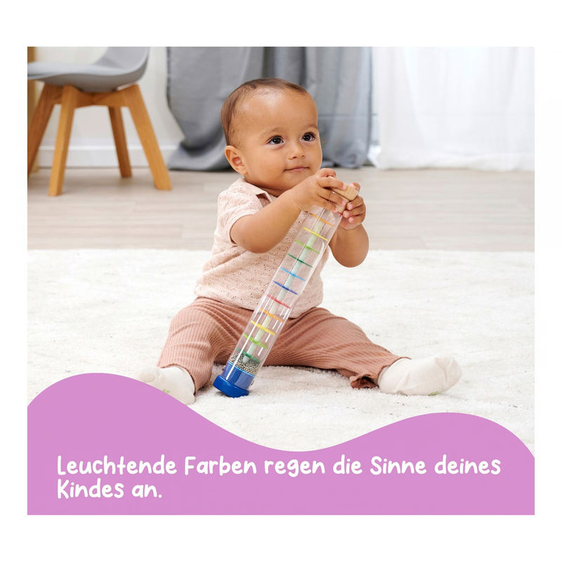 Eichhorn Regenmacher für Kinder aus Holz und Kunststoff in Regenbogenfarben - Bild 3