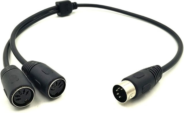Deek-Robot MIDI 5-Pin Y-Adapterkabel, 19,6 Zoll, 1x DIN 5-Pin Stecker auf 2x DIN 5-Pin Buchse, Schwarz - Bild 1