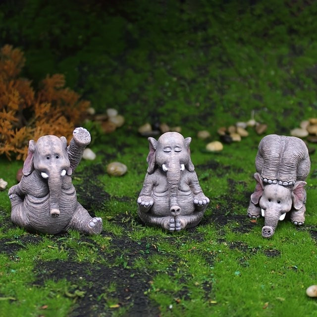 Kreative Yoga-Baby-Elefanten Miniatur-Statuen als niedliche Dekoration für deine Mikrolandschaft und dein Zuhause - Bild 1