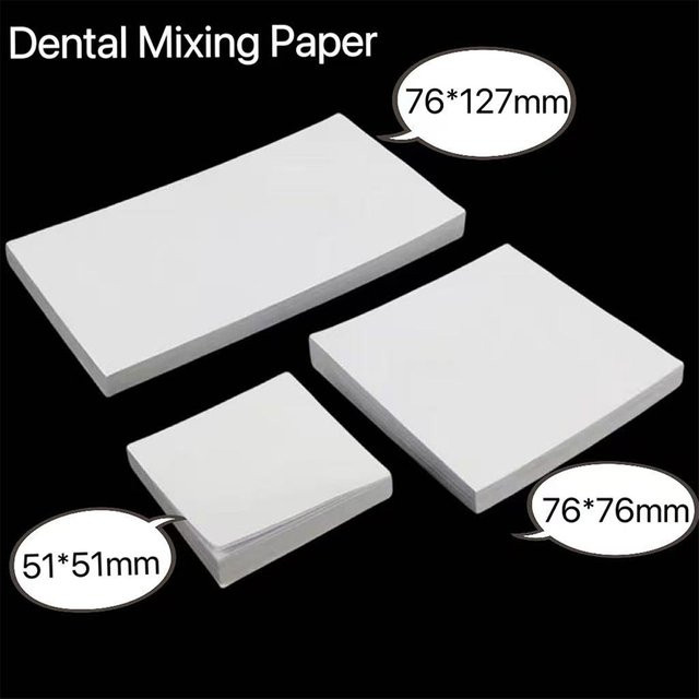 DENTWORLD Einweg-Dental-Mischpapier für das Prothesenlabor, 50 Blatt, weißes verdicktes Zementpapier - Bild 1