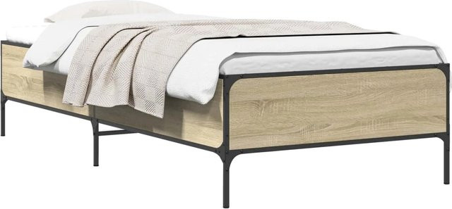 vidaXL Bettrahmen Sonoma-Eiche in Braun aus Holzwerkstoff, B/T/H: 80 x 200 x 203 cm - Bild 1