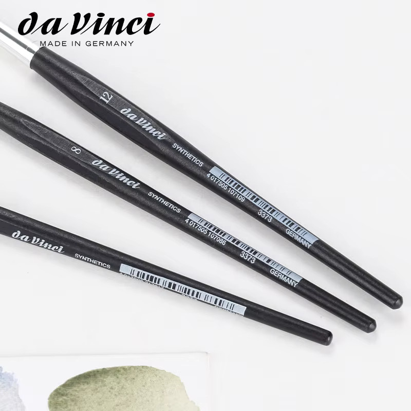 Da Vinci Professionelle Malerpinsel Nägel-Serie 3373 mit mattschwarzen sechseckigen Griffen für Aquarell in Schwarz - Bild 3
