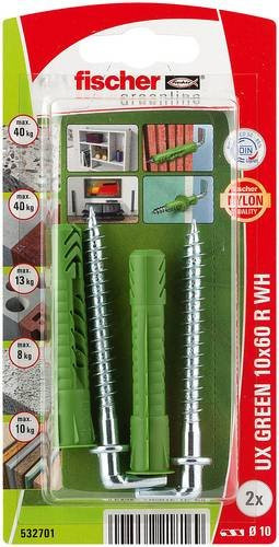 Fischer Universaldübel aus Nylon in Grün, Durchmesser: 10 mm, Länge: 60 mm - Bild 1