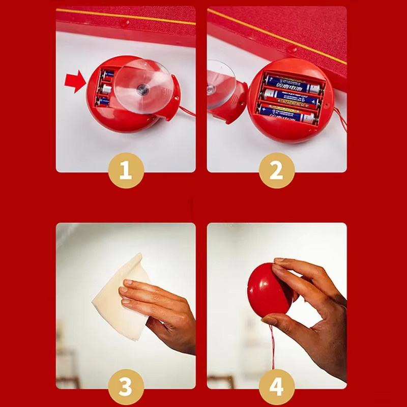 Batteriebetriebene rote LED-Hängeleuchte im orientalischen Design für das chinesische Neujahr zur Dekoration von Fenstern und Türen - Bild 3