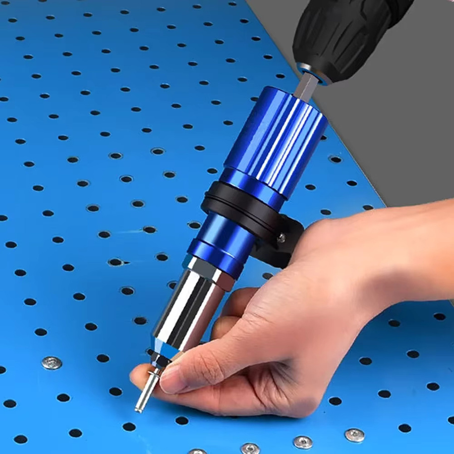 SLADE Elektrische Nietpistole mit Bit-Adapter für Nietmuttern von 2,4 mm bis 4,8 mm in Blau - Bild 2