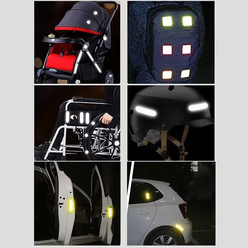 10er Set reflektierende Sicherheits-Patches in Gelb für Kinderwagen und Fahrräder zur Kollisionswarnung bei Nacht - Bild 4