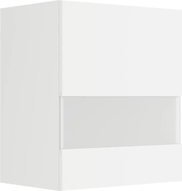 Küchen-Oberschrank Luca932 mit Segmentglastür in Weiß und Anthrazit, B/H/T: 50 x 57,6 x 34,6 cm - Bild 1
