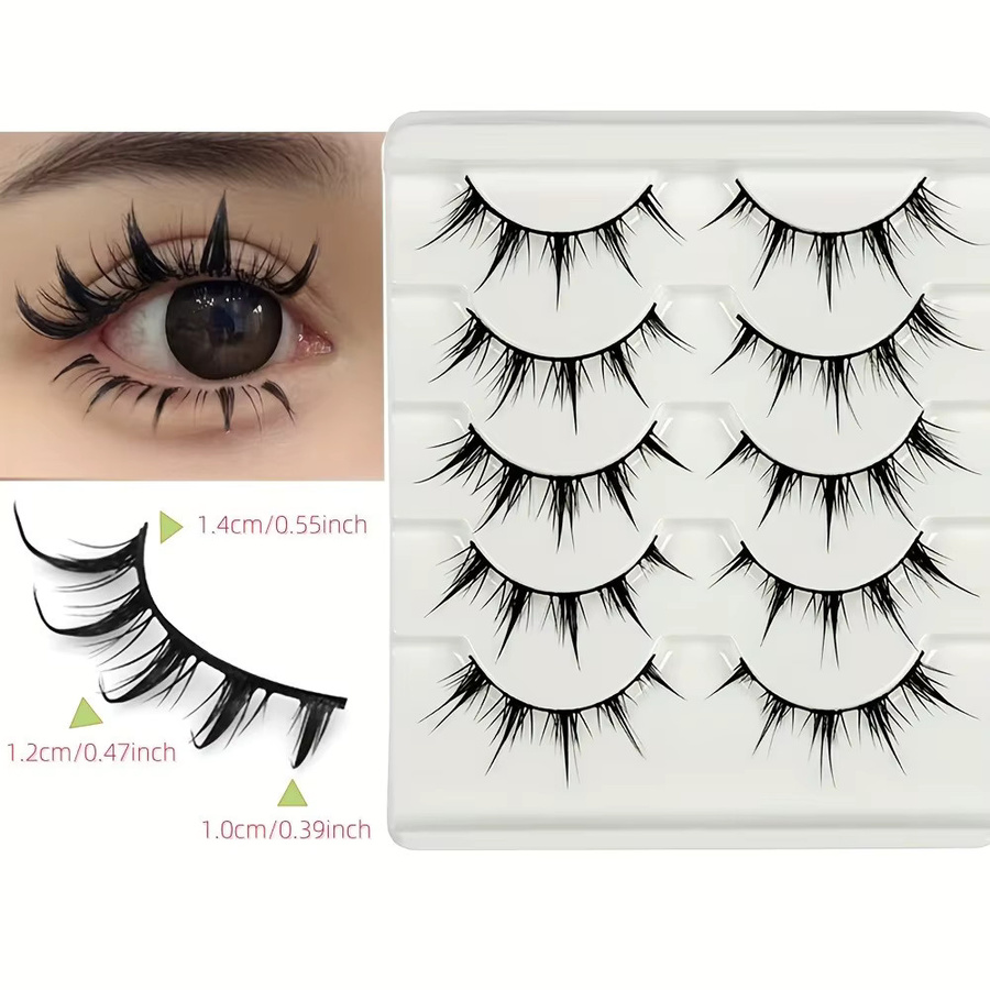 JIEFUXIN Falsche Wimpern, 10 Paar, Unisex - Bild 4