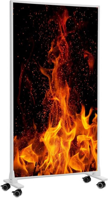 Könighaus Infrarotheizung Lagerfeuer mit Rollen, 600 W, Weiß - Bild 1