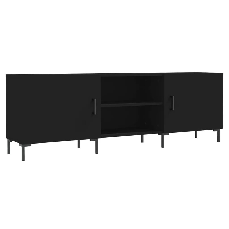 vidaXL TV-Schrank in Schwarz aus Holzwerkstoff und Eisen, B/T/H: 150 x 30 x 50 cm - Bild 2