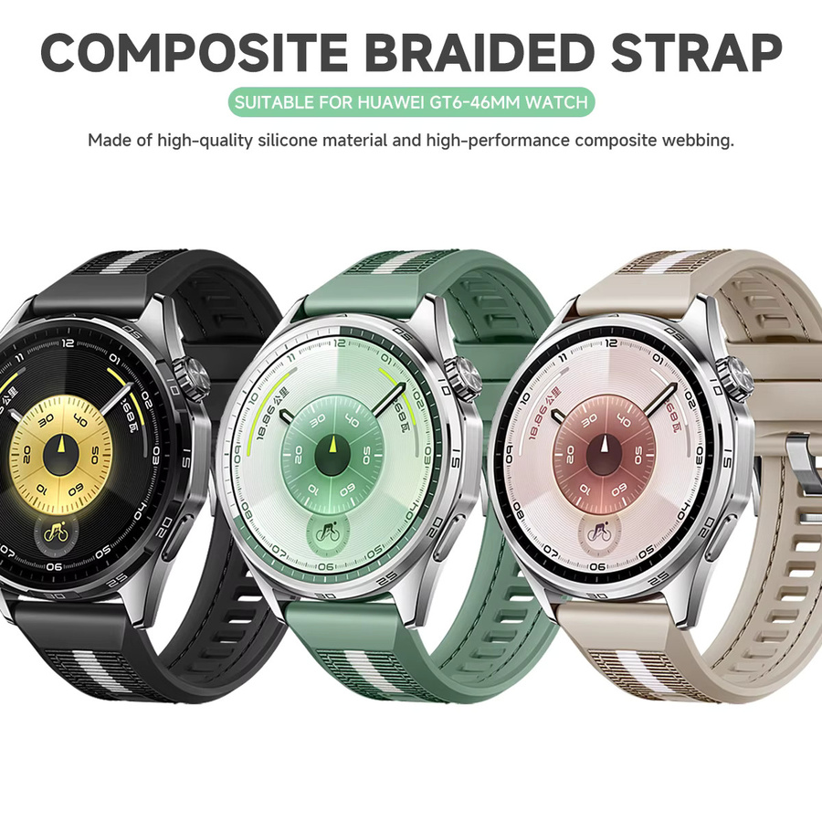 OAKCHARM Uhrenarmband Silikon, grau, Unisex, Huawei Watch GT6 Pro 46 mm - Bild 7