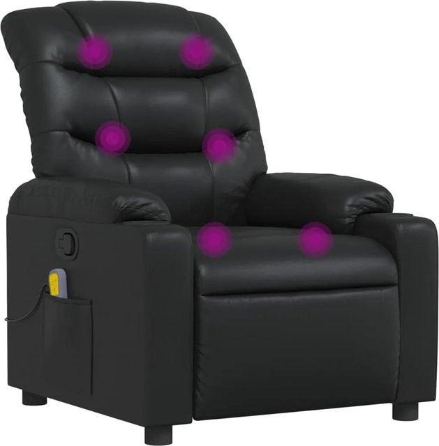 vidaXL Klappbarer Massagesessel in Schwarz aus Kunstleder mit Armlehnen - Bild 1