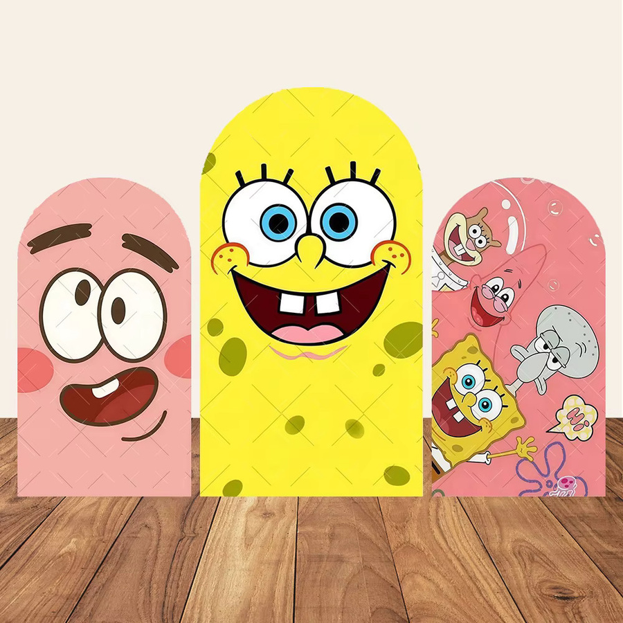 Potdemiel SpongeBob Schwammkopf Bogenförmiger Fotohintergrund mit Cartoon-Strand-Dekoration für Kindergeburtstage B/H: 50 x 50 cm - Bild 1
