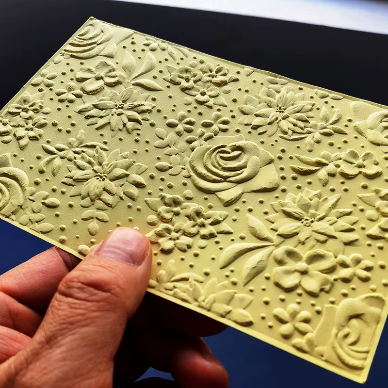 Elegante Blumendekoration mit 3D geprägter Ordner Textur für DIY Scrapbook und Handwerk - Bild 5
