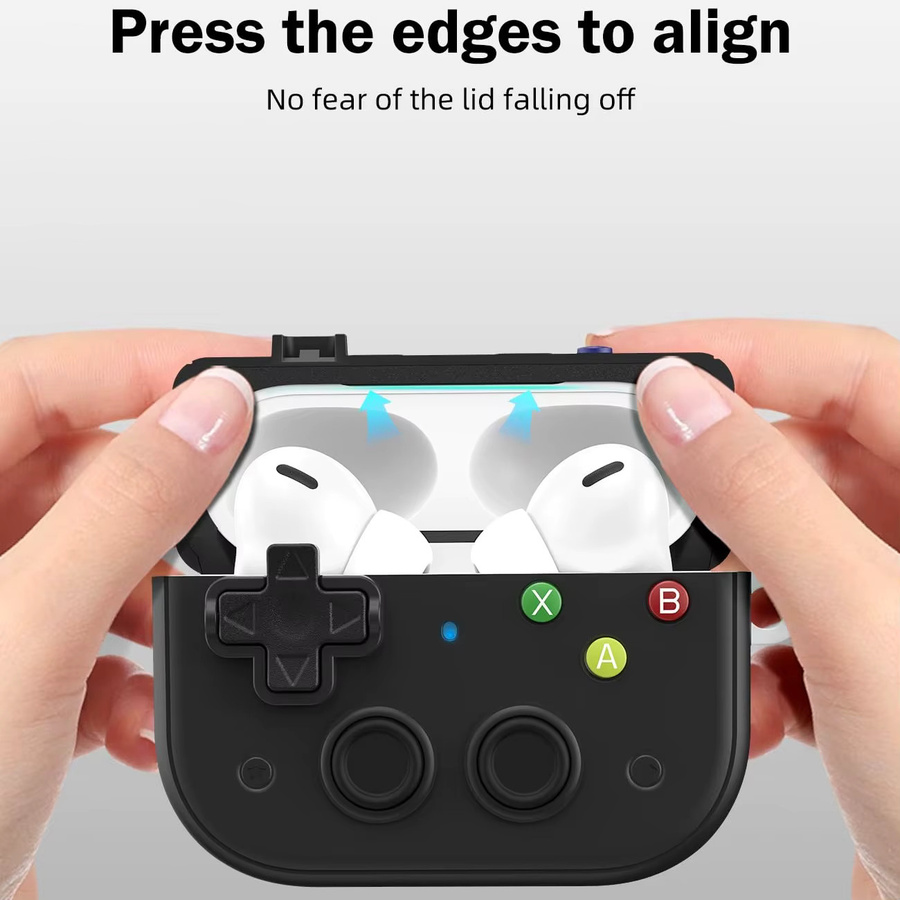 Schutzhüllen-Set im Spielkonsolen-Design für Apple AirPods Pro 3 in Schwarz und Grau inklusive Reinigungsset und Schlüsselanhänger - Bild 5