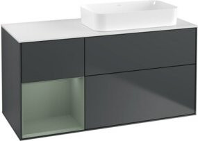 V&B Waschtischunterschrank Finion mit Wandbeleuchtung, Breite: 120 cm, Tiefe: 60 cm, lackiert - Bild 1