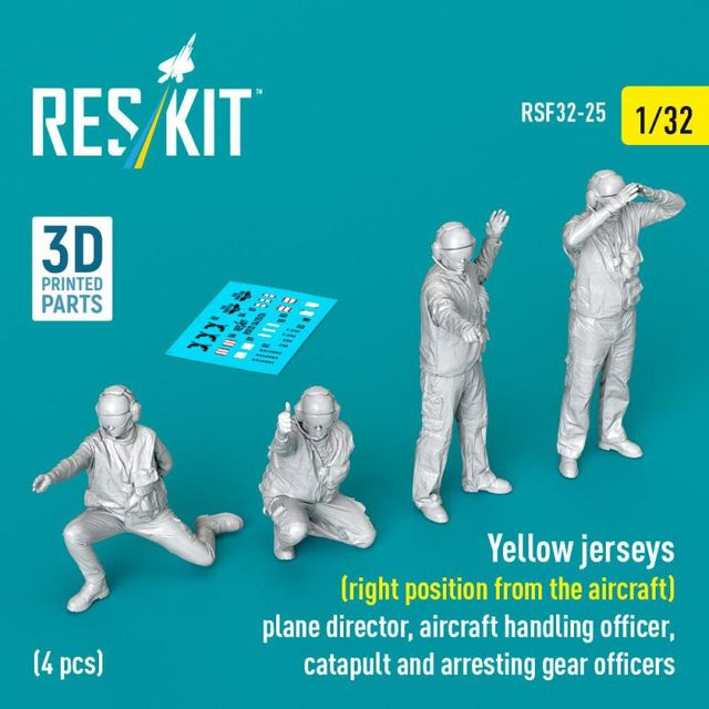 ResKit Models Plane Director, Aircraft Handling Officer, Catapult and Arresting Gear Officers, 4-teiliges Set, 1:32 - Bild 1