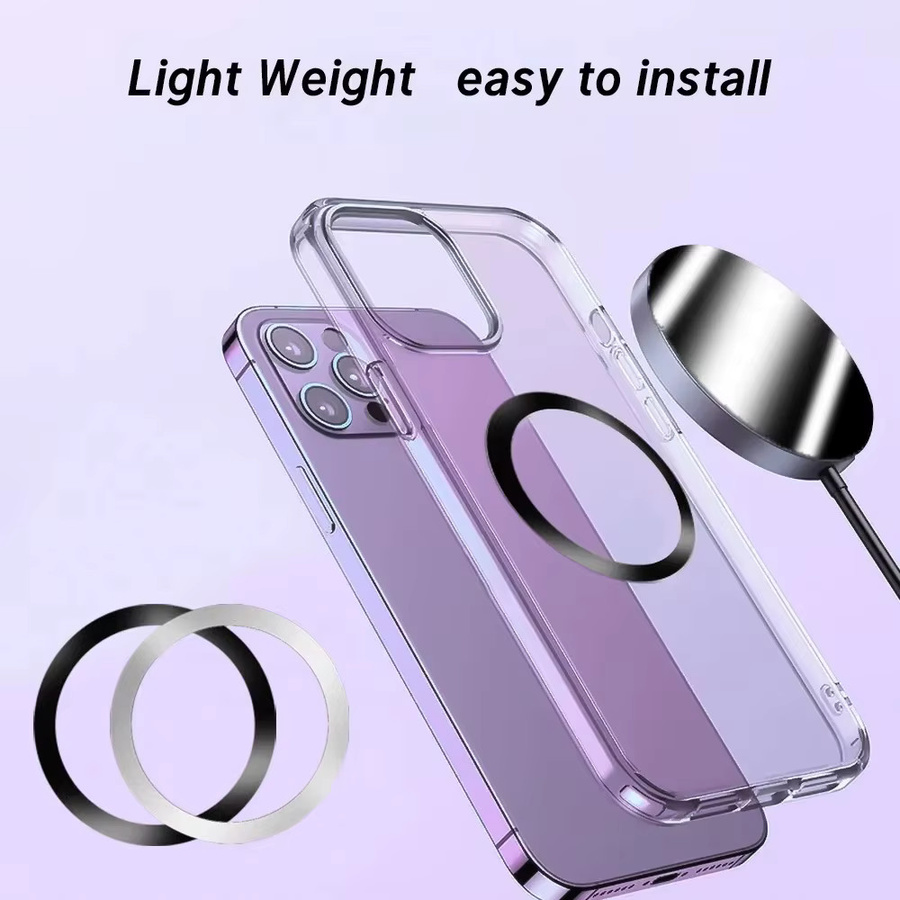 Universeller magnetischer Metallplattenring für Samsung und iPhone MagSafe kabelloses Ladegerät und Auto-Handyhalter, Magnet-Patch in Schwarz oder Silber - Bild 4