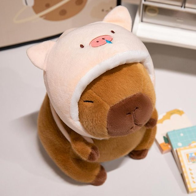 GDzaccly Capybara Plüschtier, Sonnenblumen Bier Toast Hut, 22cm - Bild 1