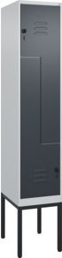C+P Z-Spind Classic PLUS Garderobenschrank mit 2 Fächern und Sicherheits-Drehriegelverschluss, Farbe: Anthrazit, H x B x T: 212 x 40 x 50 cm - Bild 1