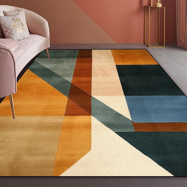Moderner geometrischer Teppich von Wucifang Jewelry, weich und waschbar, Mehrfarbig, Breite: 60 cm, Länge: 90 cm - Bild 1