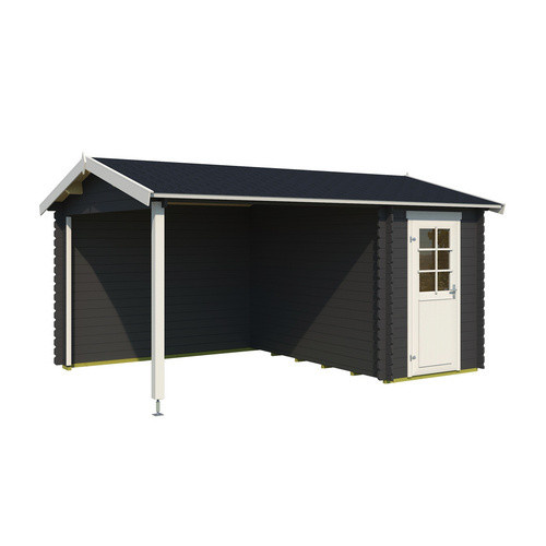 Lasita Maja Gartenhaus Wibo aus Fichtenholz mit Satteldach in Carbongrau, B/H/T: 425 x 245,1 x 300 cm - Bild 3