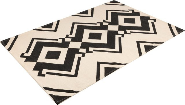 LIVARNO HOME Baumwollteppich in Schwarz und Beige, B/T: 140 x 200 cm - Bild 1