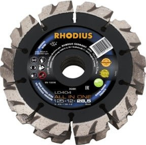 Rhodius TOPline LD404 ALL IN ONE Diamanttrennscheibe für Beton, Durchmesser: 125 mm, B/T/H: 125 x 12,0 x 28,5 x 22,23 mm - Bild 2