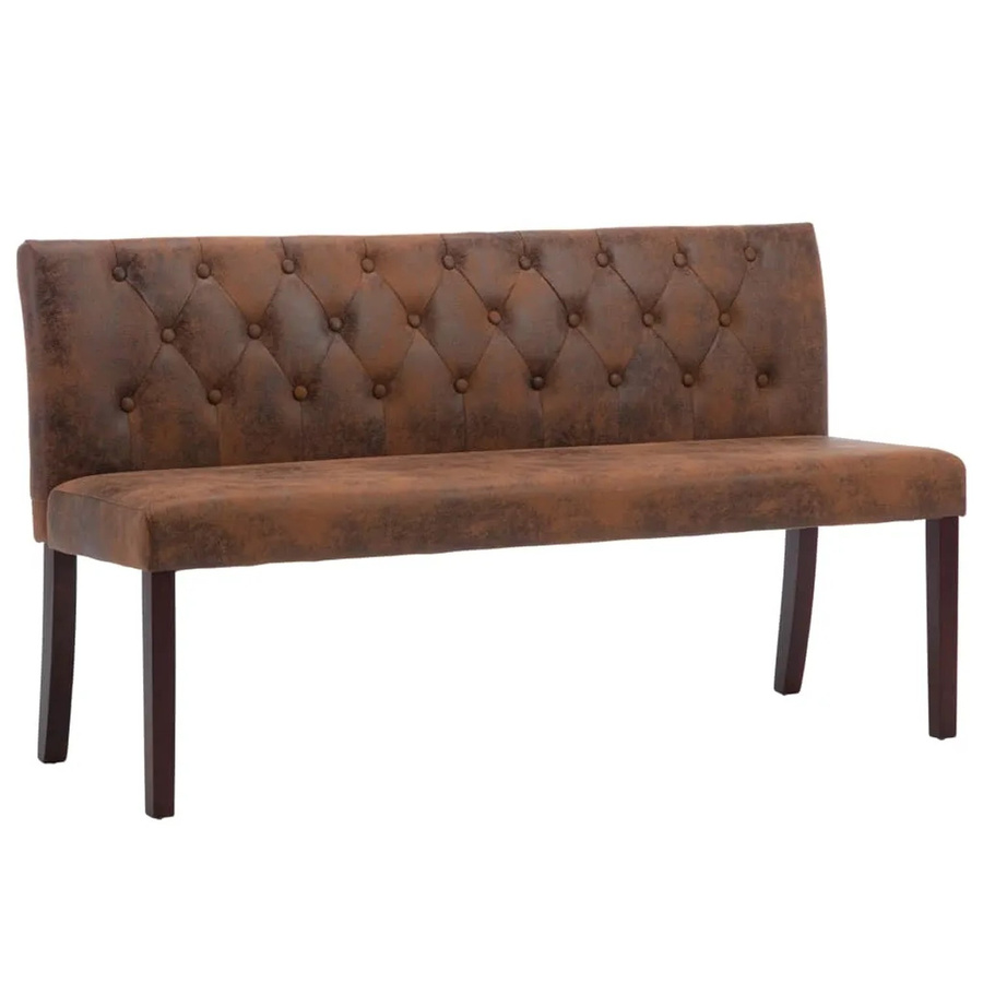 vidaXL Sitzbank im Retro-Stil mit Knopfmuster in Braun und Beige, Breite: 148,5 cm, Höhe: 84,5 cm, Tiefe: 52 cm - Bild 2