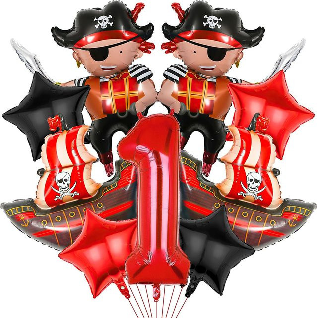 Corsair Piratenballon, Ballon-Party-Dekoration, 9-teiliges Set - Bild 1